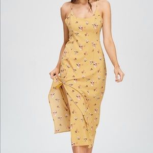 🆕Floral Vintage color Midi Slip Dress with Slit